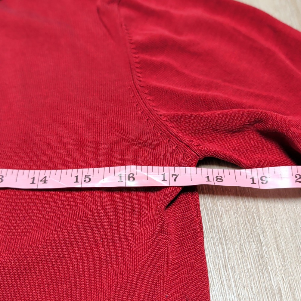 Vintage 2002 Adidas Silk Blend Cardigan Women M Red Button Front Contrast Piping - Picture 8 of 9
